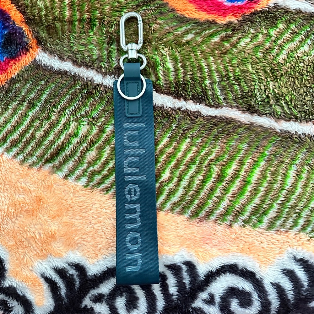 Lulu lemon never lost keychain, blue
